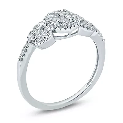 Womens 1/4 CT. T.W. Genuine White Diamond 10K Gold Engagement Ring