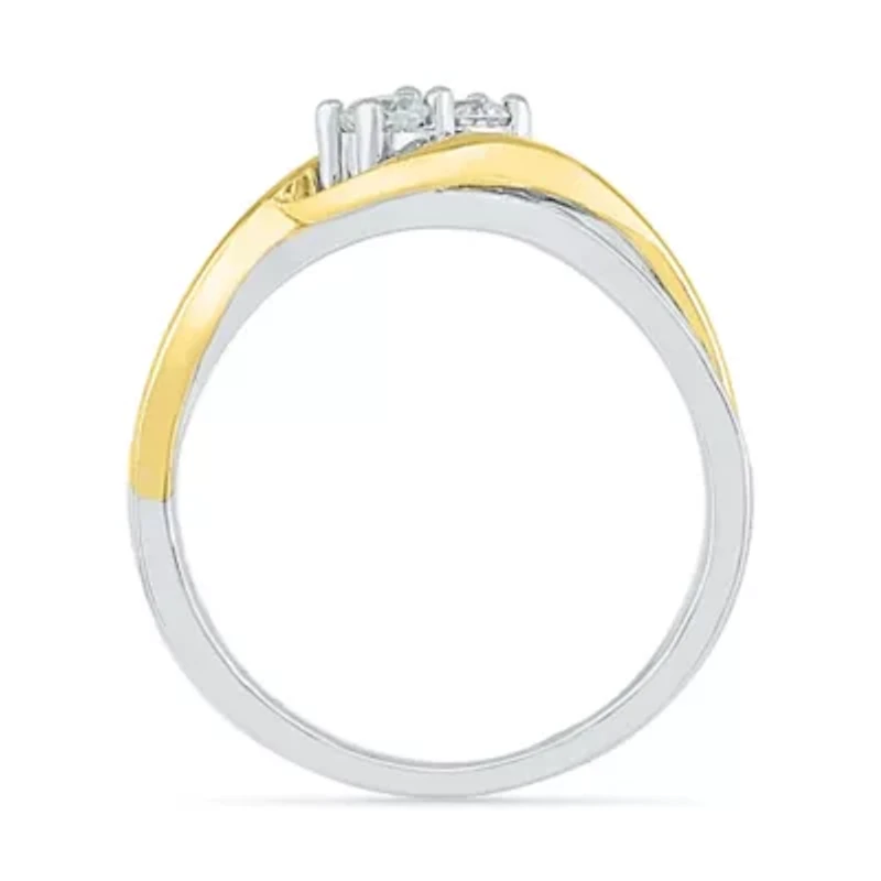 Womens 1/ CT. T.W. Natural White Diamond 10K Gold Cocktail Ring