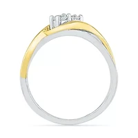 Womens 1/ CT. T.W. Natural White Diamond 10K Gold Cocktail Ring