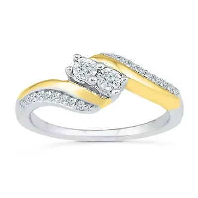 Womens 1/6 CT. T.W. Natural White Diamond 10K Gold Cocktail Ring
