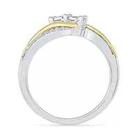 Womens 1/6 CT. T.W. Natural White Diamond 10K Gold Cocktail Ring