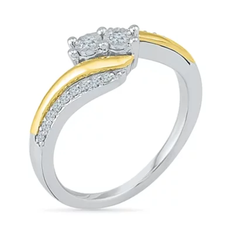 Womens 1/6 CT. T.W. Natural White Diamond 10K Gold Cocktail Ring