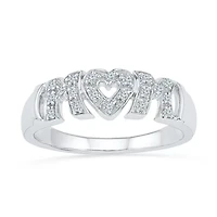 Mom" Womens 2MM 1/ CT. T.W. Natural White Diamond 10K Gold Band