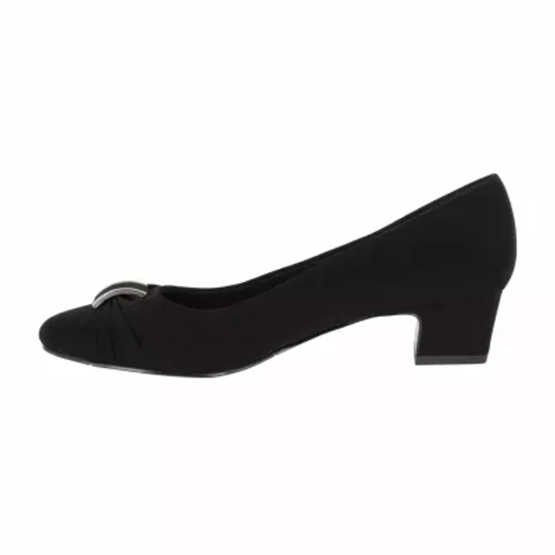 Easy Street Eloise Womens Round Block Heel Pumps
