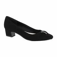 Easy Street Eloise Womens Round Block Heel Pumps