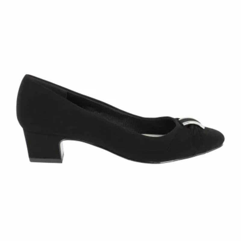 Easy Street Eloise Womens Round Block Heel Pumps
