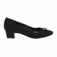 Easy Street Eloise Womens Round Block Heel Pumps