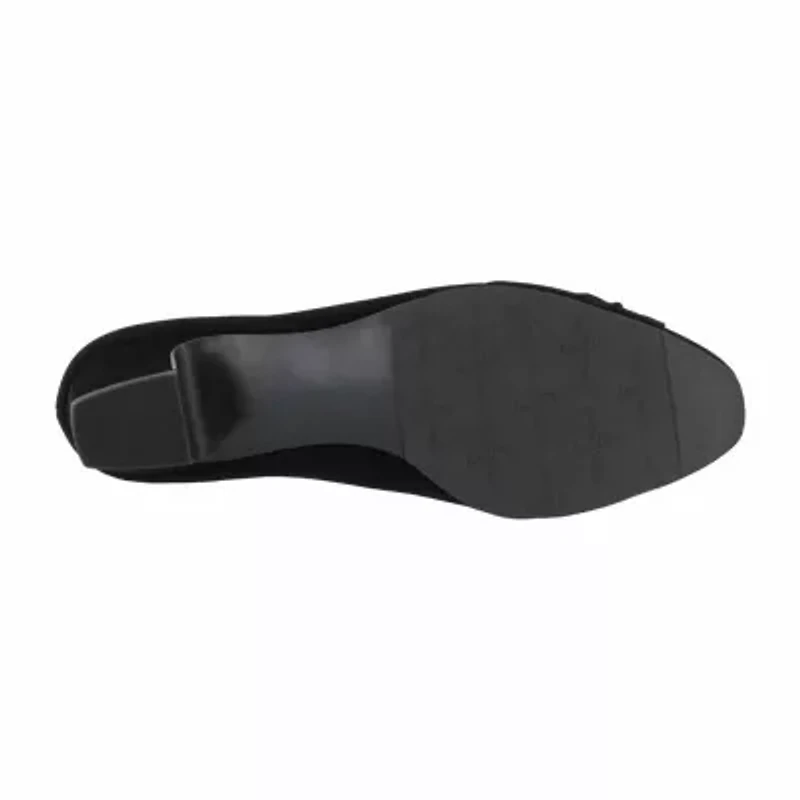 Easy Street Eloise Womens Round Block Heel Pumps