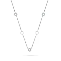 Womens Diamond Accent Natural White Diamond Sterling Silver 18 Inch Pendant Necklace