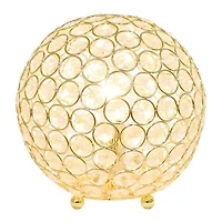 Elegant Designs Elipse 8 Inch Crystal Ball Sequin Metal Table Lamp