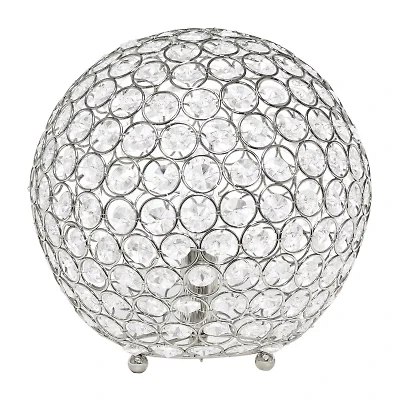 Elegant Designs Elipse Inch Crystal Ball Sequin Metal Table Lamp