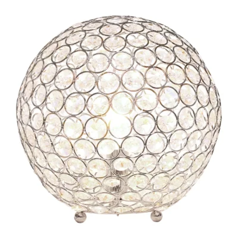 Elegant Designs Elipse Inch Crystal Ball Sequin Metal Table Lamp