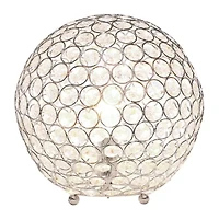 Elegant Designs Elipse Inch Crystal Ball Sequin Metal Table Lamp