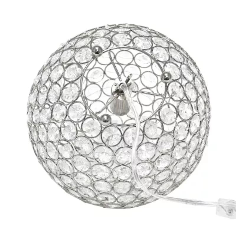 Elegant Designs Elipse Inch Crystal Ball Sequin Metal Table Lamp