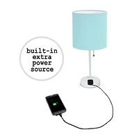 LimeLights Stick Lamp with Charging Outlet Table