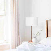 Simple Designs Stick Lamp with Fabric Shade
