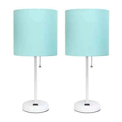 Limelights Stick Lamp with Charging Outlet 2pc Table Set