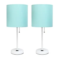 Limelights Stick Lamp with Charging Outlet 2pc Table Set