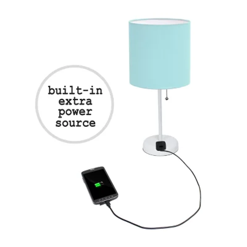 Limelights Stick Lamp with Charging Outlet 2pc Table Set