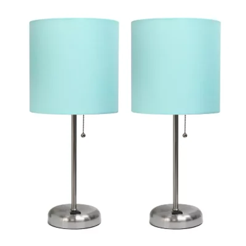 Limelights Stick Lamp with Charging Outlet 2pc Table Set