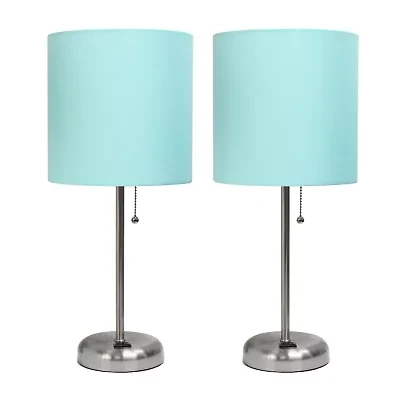 Limelights Stick Lamp with Charging Outlet 2pc Table Set