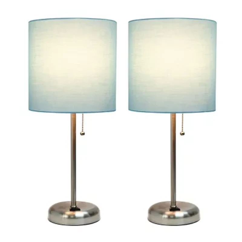 Limelights Stick Lamp with Charging Outlet 2pc Table Set