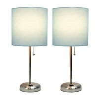 Limelights Stick Lamp with Charging Outlet 2pc Table Set