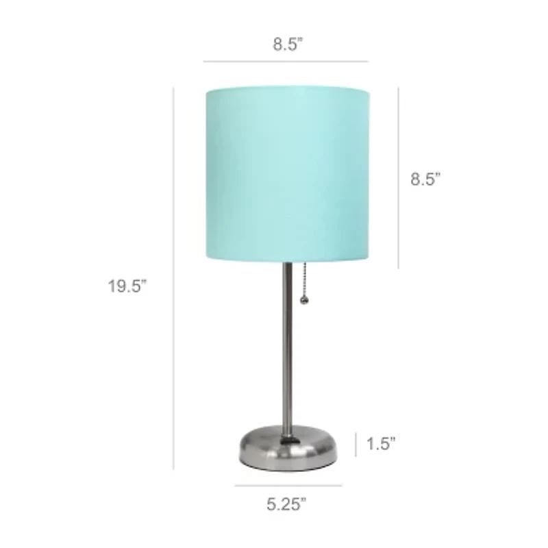 Limelights Stick Lamp with Charging Outlet 2pc Table Set