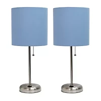 Limelights Stick Lamp with Charging Outlet 2pc Table Set