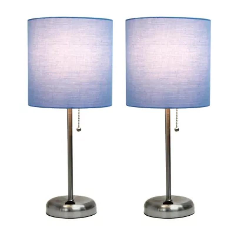 Limelights Stick Lamp with Charging Outlet 2pc Table Set