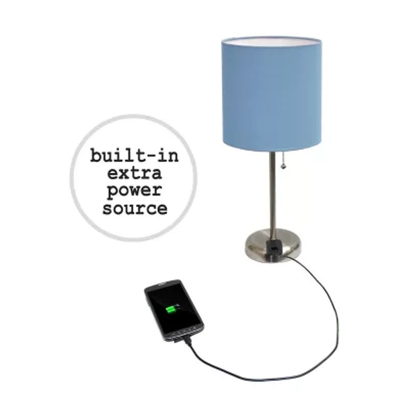Limelights Stick Lamp with Charging Outlet 2pc Table Set