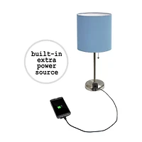 Limelights Stick Lamp with Charging Outlet 2pc Table Set