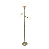 3 Light Floor Lamp with Scalloped Glass Shades