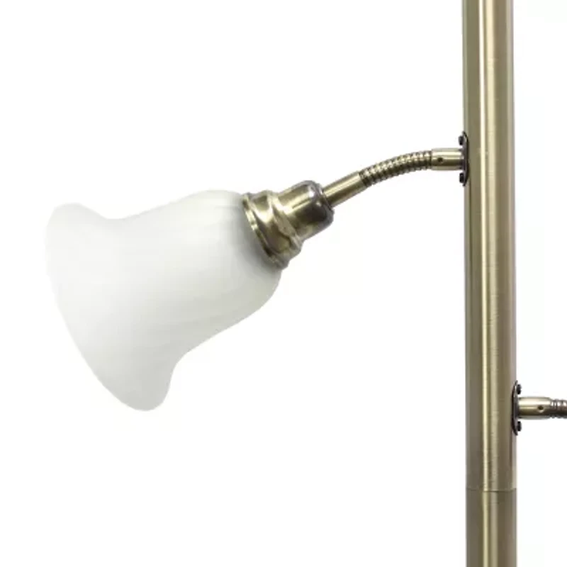 3 Light Floor Lamp with Scalloped Glass Shades