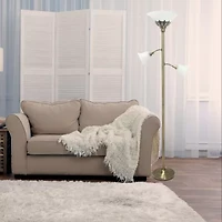 3 Light Floor Lamp with Scalloped Glass Shades