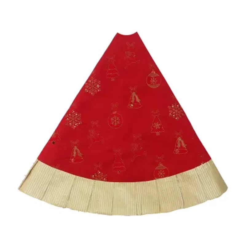 Kurt Adler Red And Gold Ornament Indoor Tree Skirt