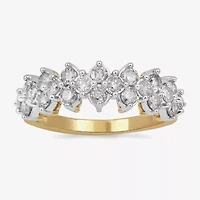 Womens 23.5MM 1 CT. T.W. Natural White Diamond 10K Gold Cluster Band