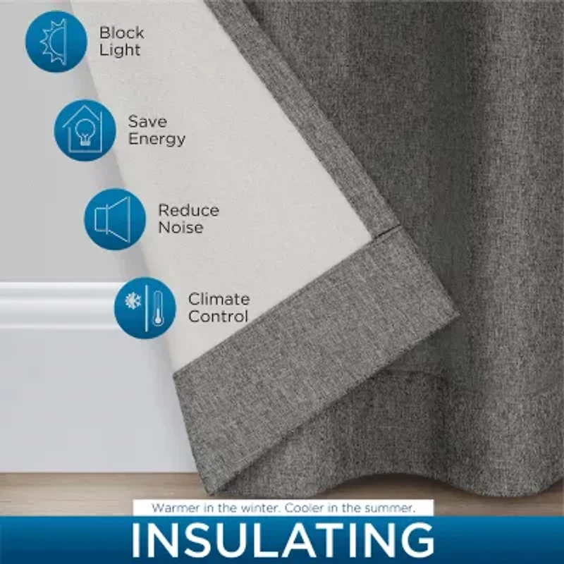Eclipse Carter Grommet Top Energy Saving Light-Filtering Set of 2 Curtain Panel