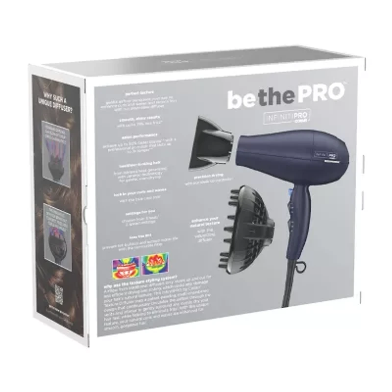 Conair Infinite Pro Texture Navy Blue Hair Dryer Temperature Control Hair Dryer