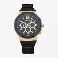 Geneva Mens Black Strap Watch Mac9033jc