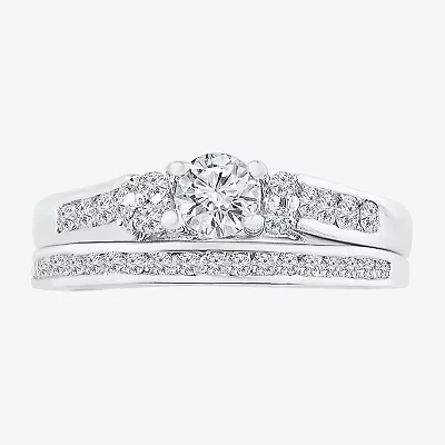 Womens / CT. T.W. Natural White Diamond 10K Gold Round Bridal Set