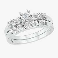 Womens Diamond-Accent Sterling Silver Bridal Set