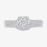 Womens 3/8 CT.T.W. Natural Diamond 10K White Gold Bridal Set