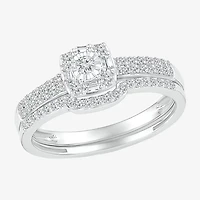 Womens 3/8 CT.T.W. Natural Diamond 10K White Gold Bridal Set