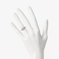 Womens 1/ CT. T.W. Natural White Diamond 10K Rose Gold Round Side Stone Halo Bridal Set
