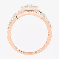 Womens 1/3 CT. T.W. Natural White Diamond 10K Rose Gold Heart Halo Bridal Set
