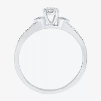 Promise My Love Womens 1/ CT. T.W. Natural White Diamond Sterling Silver Round Ring