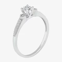 Promise My Love Womens 1/ CT. T.W. Natural White Diamond Sterling Silver Round Ring