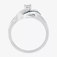 Promise My Love Womens 1/5 CT. Natural Black Diamond Sterling Silver Round Crossover Side Stone Ring