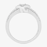 Promise My Love Womens Diamond Accent Natural White Sterling Silver Heart Side Stone Ring